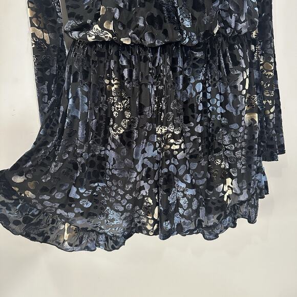 Honey Punch Whimsigoth Romper Large Velvet Burnout Fairy Long Sleeve Romantic US - Picture 6 of 11